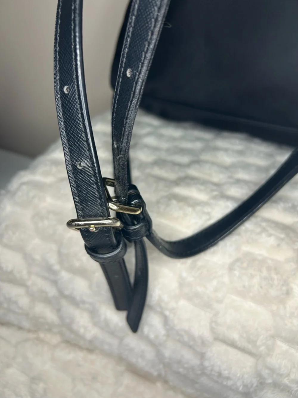 Kate Spade Blake Ave black nylon mini backpack with gold hardware
